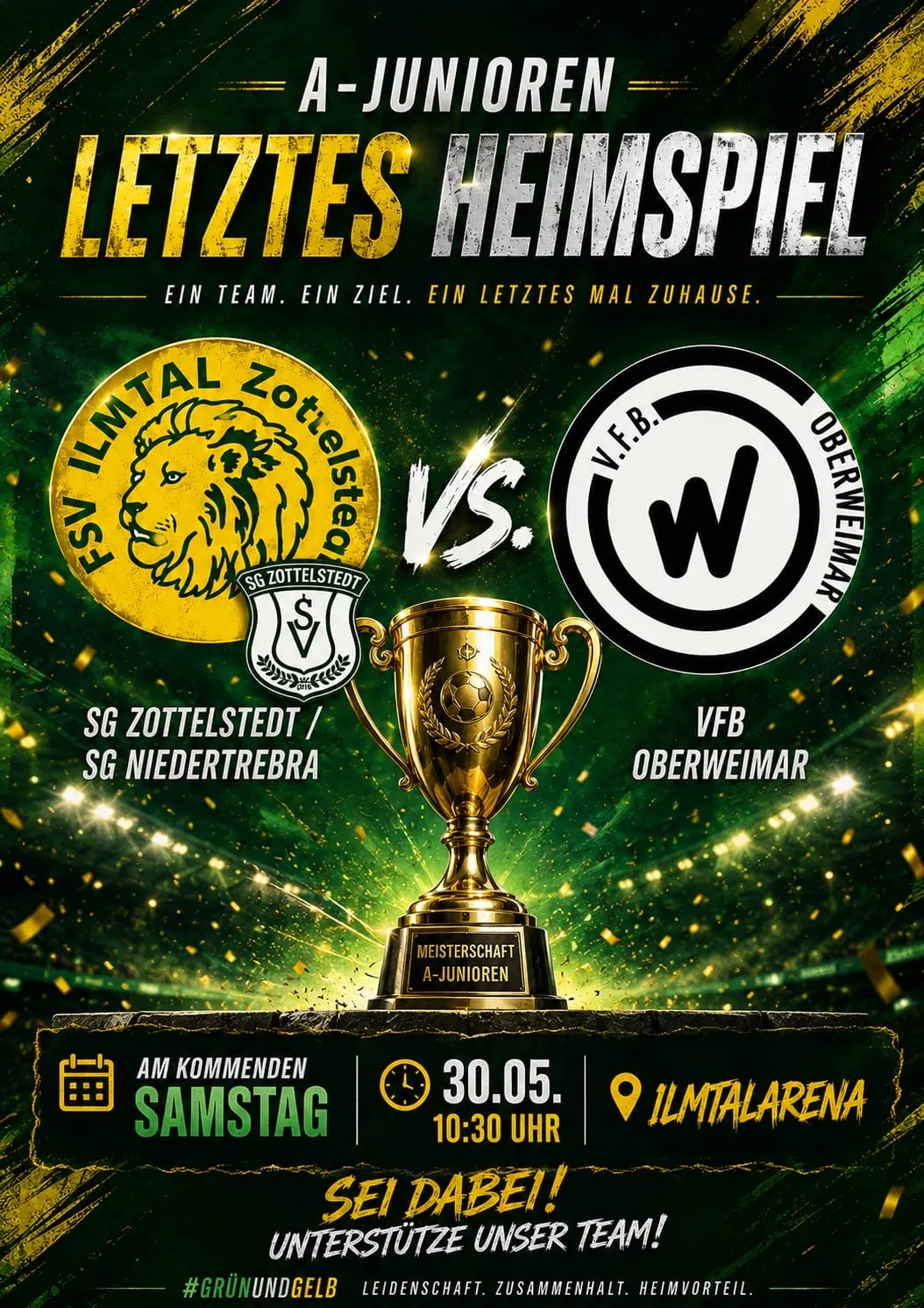 (A) Matchday in der Ilmtal Arena: Packen die A-Junioren den Meister-Matchball? 🏆⚽
